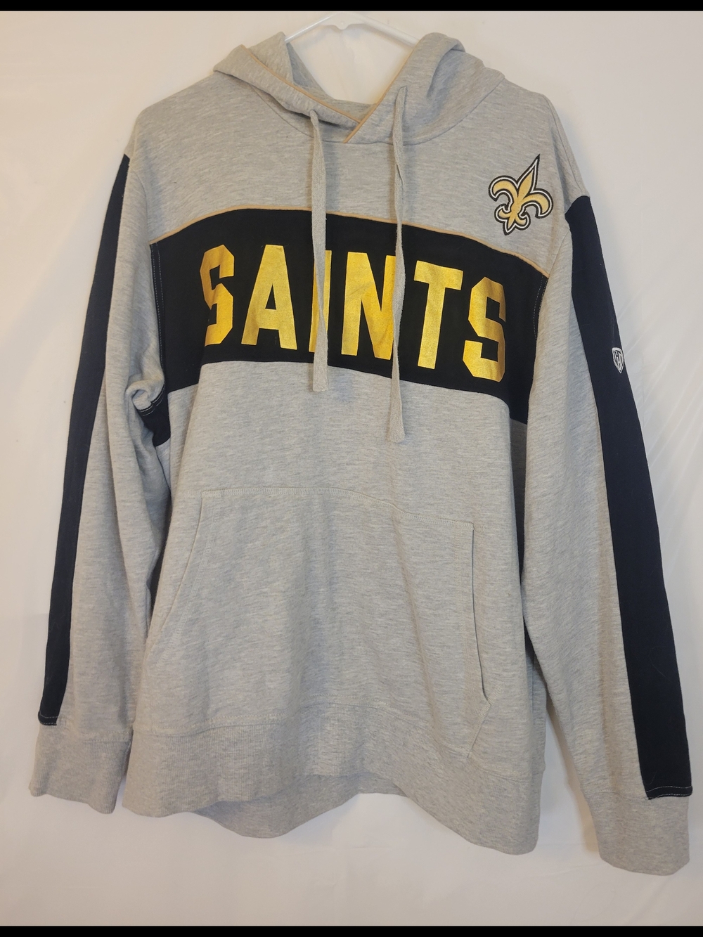 New Orleans Saints Gray Crewneck Hoodie with Gold Logo